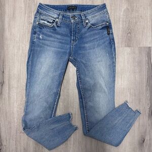 Silver Suki Skinny Raw Hem Stretch Jeans 27